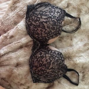 🤎🖤 Very Sexy Nude & Black Lace Push Up Bra 🖤🤎